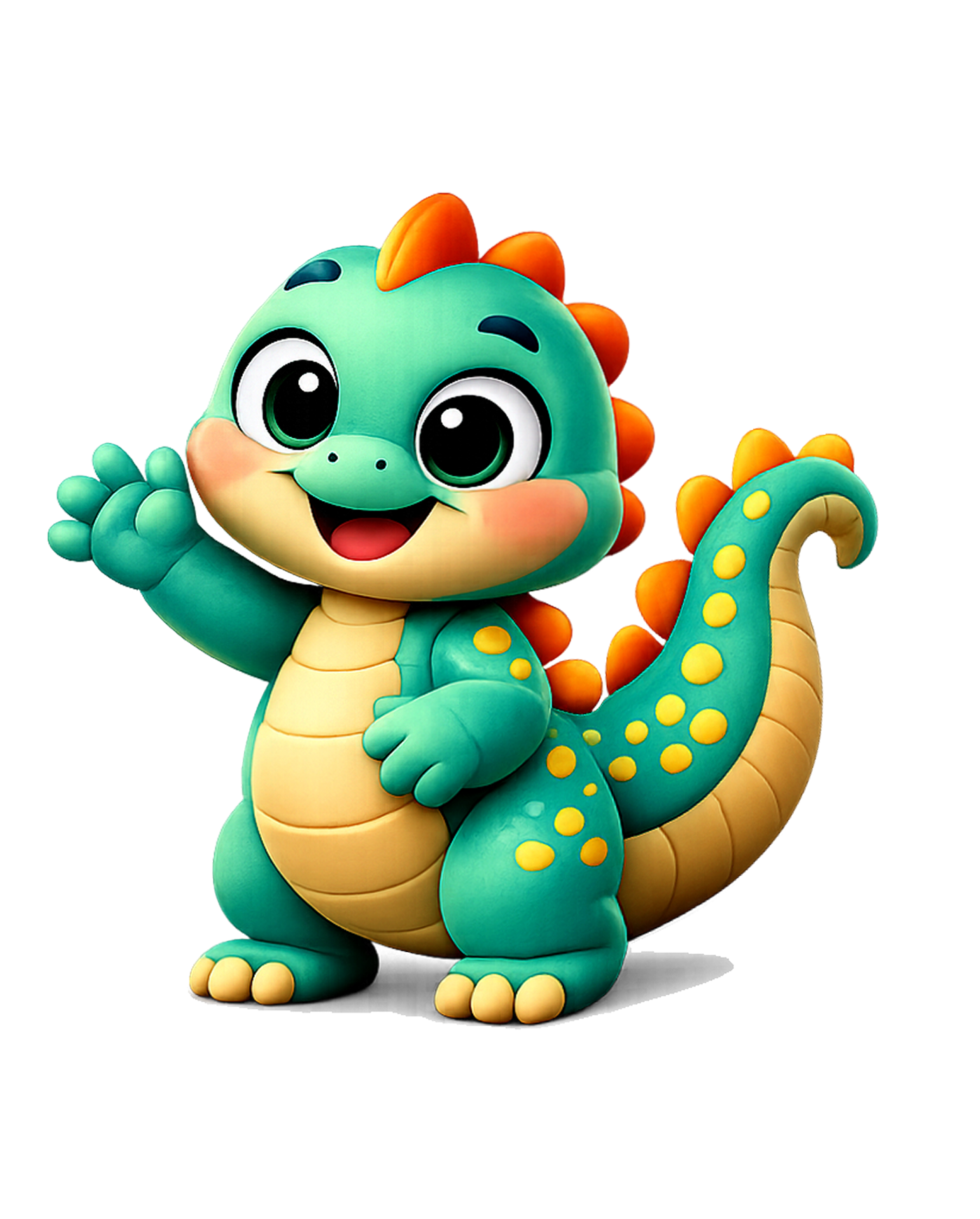 Mascot waving hello from the app